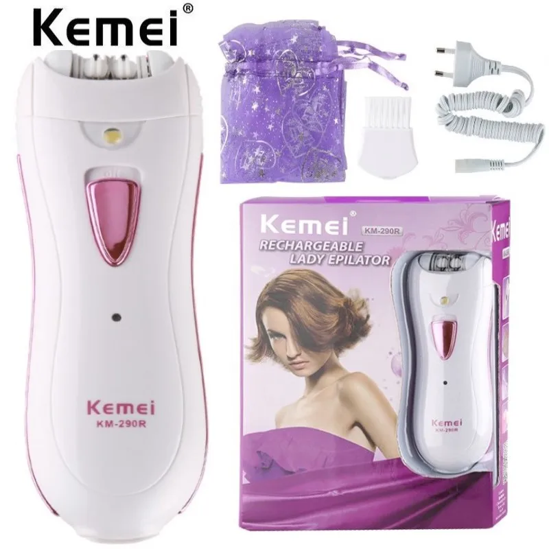 

Kemei Women Epilator Hair Remover Mini Rechargeable Professional Electric Female Depilatory Use For Full Body Travel Essentials