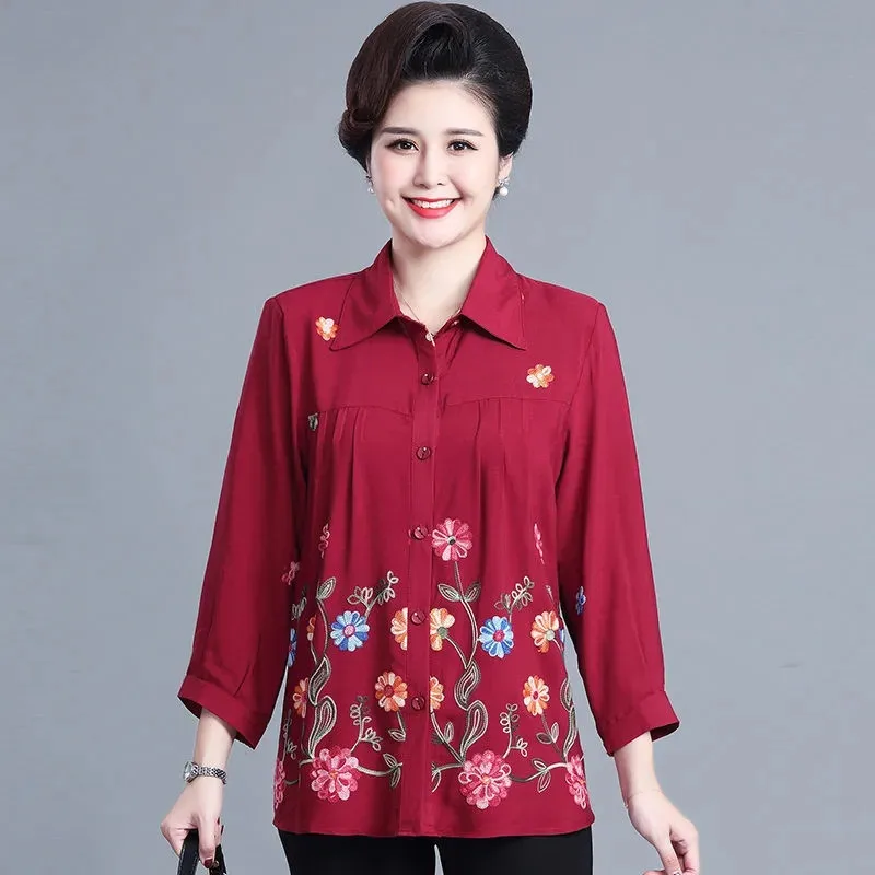 Новинка весна-лето 2024 женская рубашка большого размера куртка для матерей