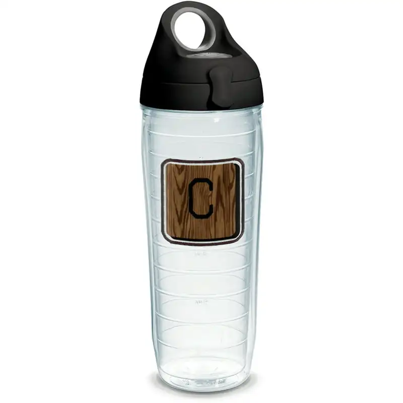 

Initial - C Wood Tile with Emblem 24 oz Water Bottle with lid