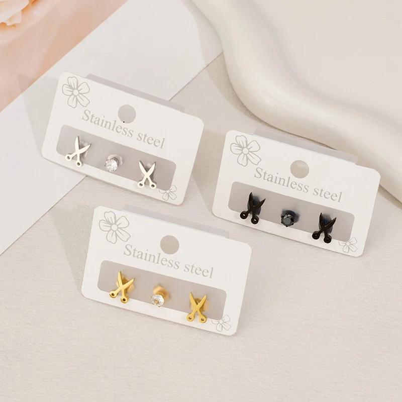 3 шт. креативные мини-ножницы серьги-гвоздики для женщин и девочек инструмент