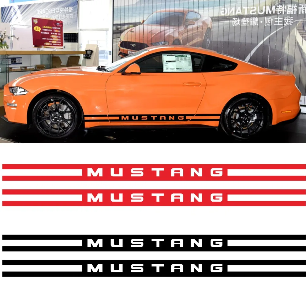 Race Sports Car Stickers Stylish Auto Long Side Stripe Decal Vinyl Film Tuning Sticker for Ford Mustang Automobiles 2022 |