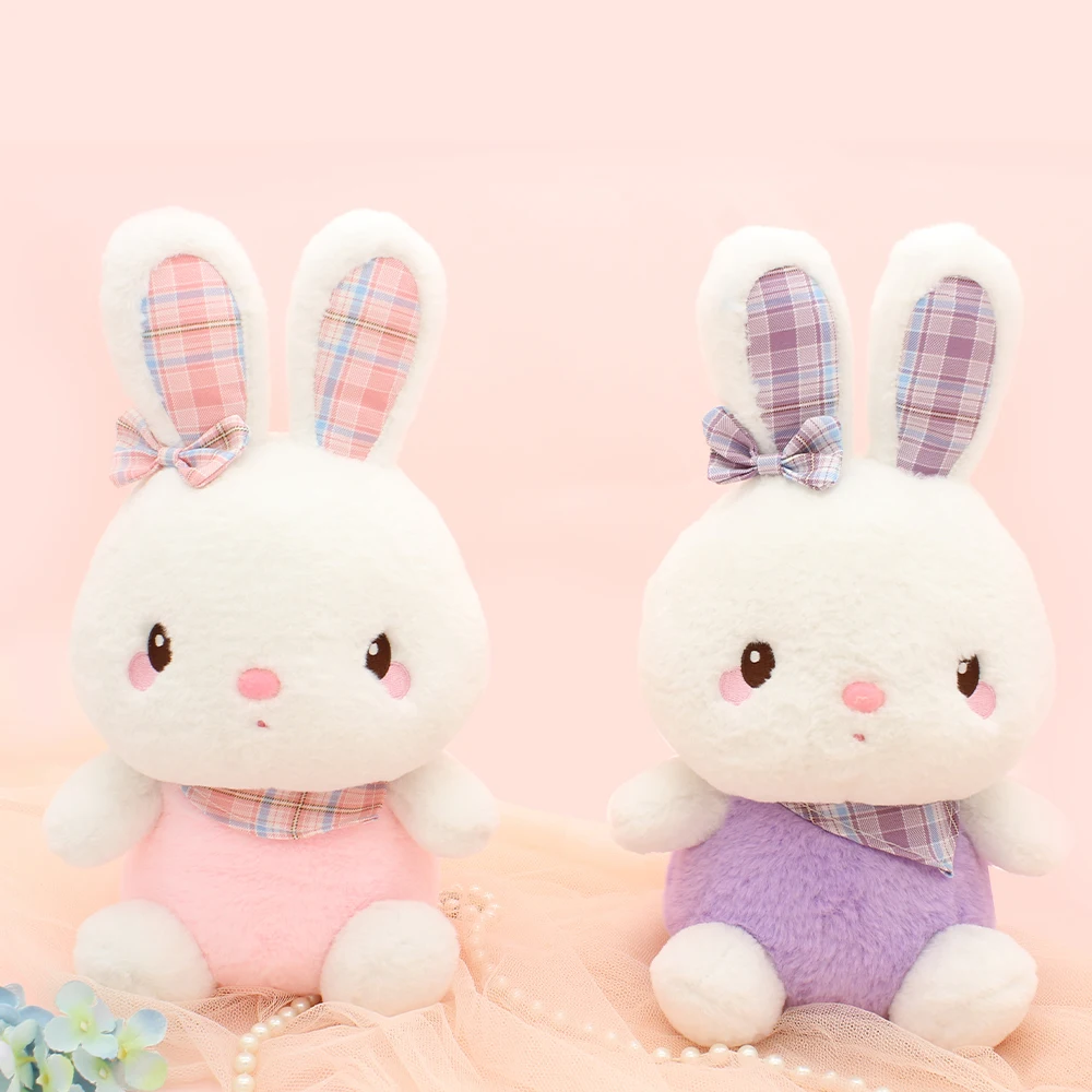 

8'' Plush Toys Lattice Rabbit Cute Bunny Kawaii Rabbits Animal Children Birthyday Gift Sleeping Pillow Toy