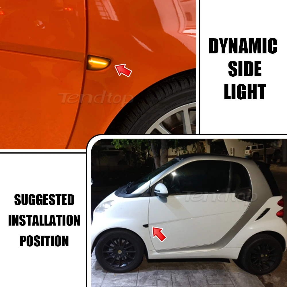 2 шт. светодиодный динамический указатель поворота Flahsing для Mercedes Benz Smart Fortwo W451 Coupe