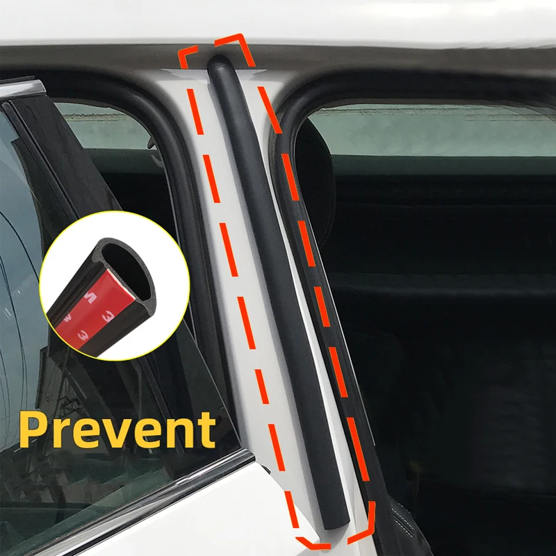 

2pcs Car B Pillar Door Edge Weatherstrip Rubber Sealing Noise Windproof Protection Front Auto Sealant Accessories Decorate Strip