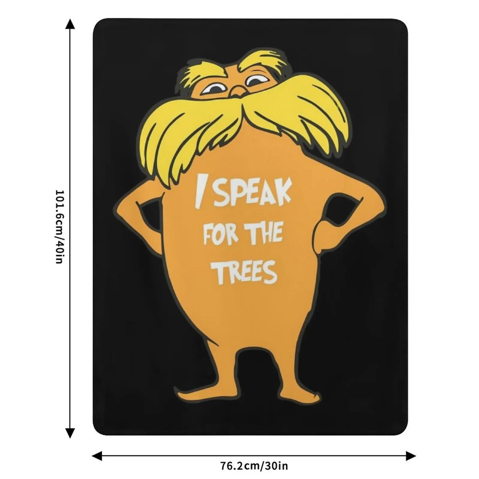 Плед Lorax I speak for the trees so cute, мягкий плед для пикника, пляжа, кемпинга (art.: 3920db700d5a3) - 3920db700d5a3