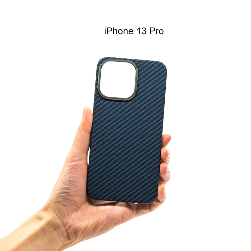

Чехол для телефона iPhone13 PRO из углеродного волокна объектив круг синий матовый анти-отпечатки пальцев противоударный iPhone 13Pro чехол из углеро...