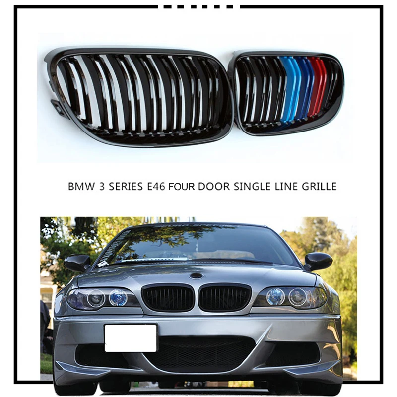 

Пара грилей для переднего бампера BMW 3 серии E46 4 двери 2002 2003 2004 2005 Гонки Грили Стайлинг