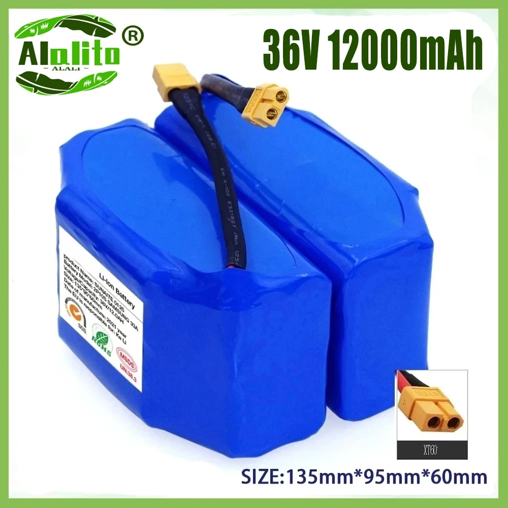 18650 литиевый аккумулятор 36 В 10s2p 12 Ач 12000 мАч Электрический скутер Ховерборд