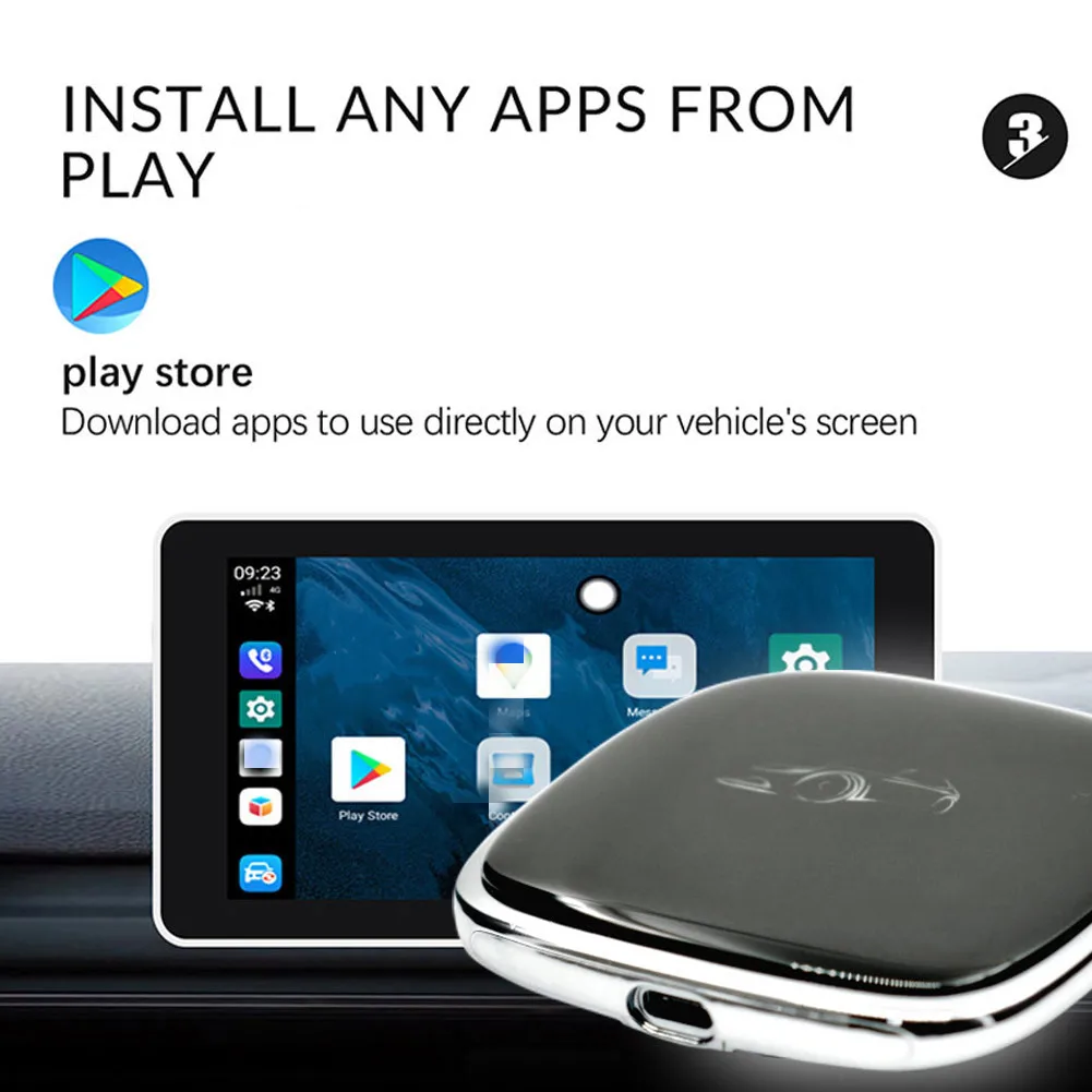

Brand New Carplay Ai Box Android 10.0 Wireless Carplay/AN Auto Box Car Multimedia Player AI-996 Max Built-in 4G/3G/2G(black）