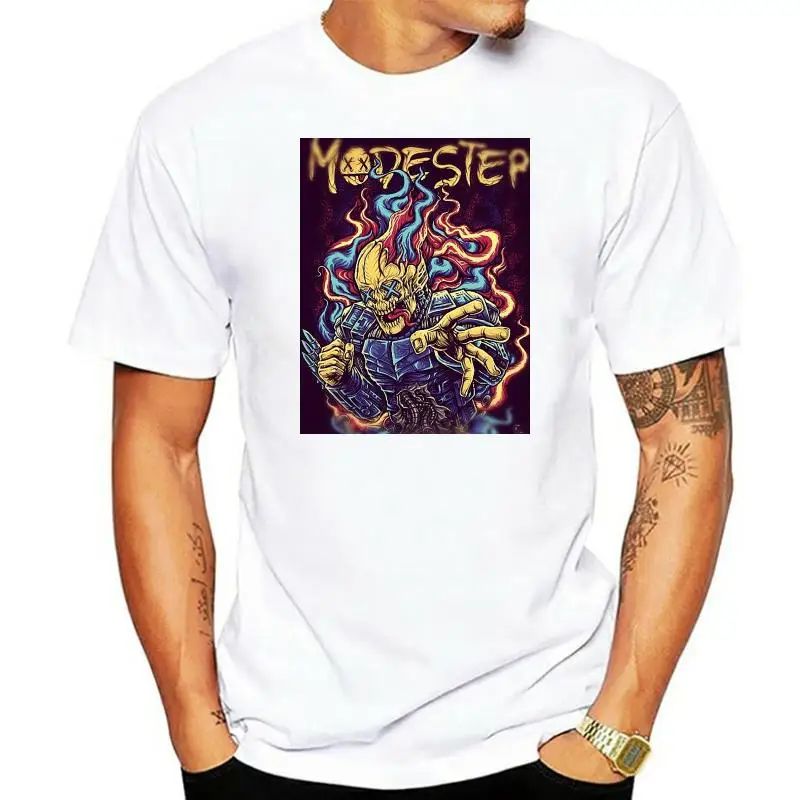 

MODESTEP FLAMING X-EYES CARTOON IMAGE BLK T-SHIRT NEW DUBSTEP