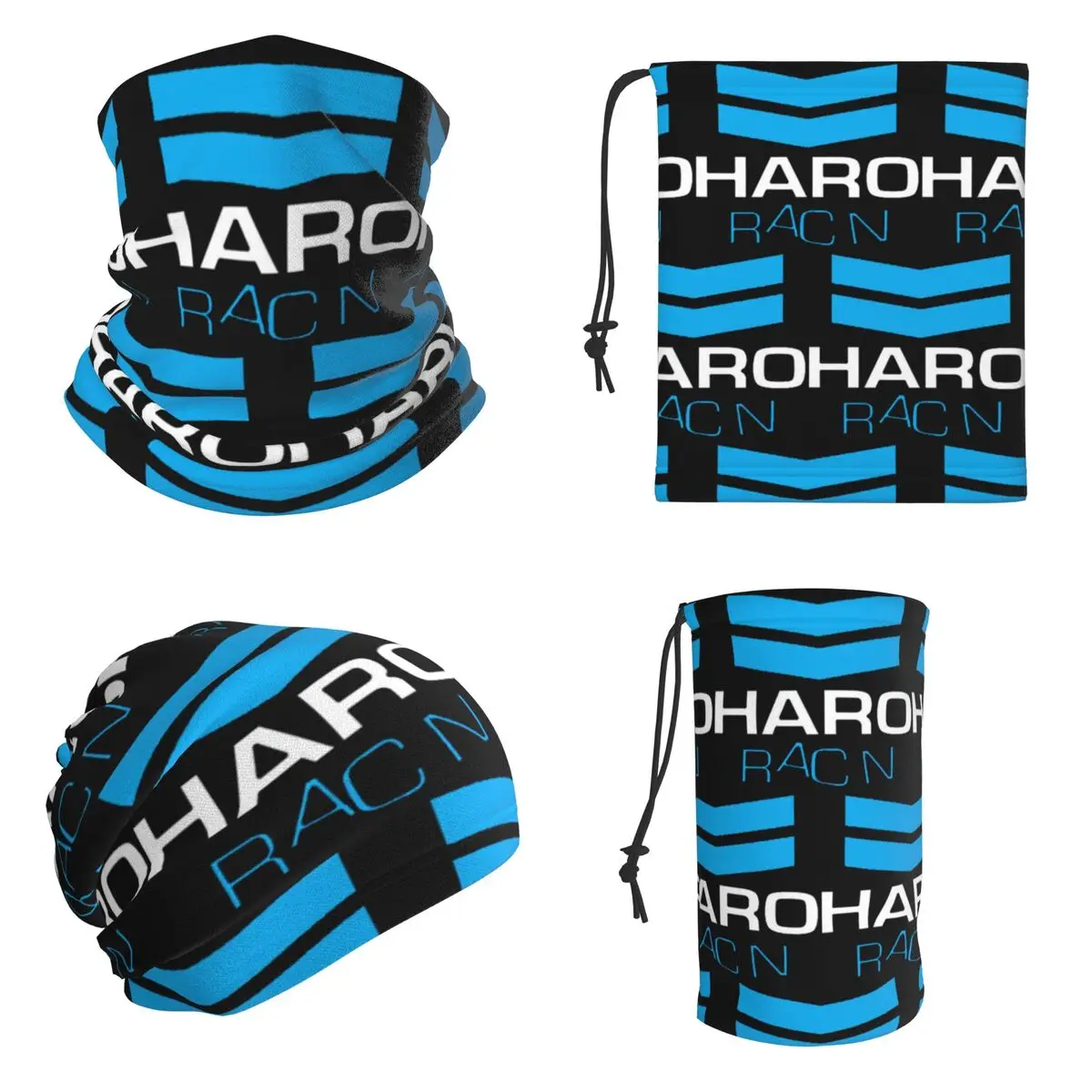 Фото Haro Racn Bluewhite - Бандана-шарф в стиле олдскул BMX с принтом, маска-повязка на шею, дышащая повязка на голову для езды, унисекс, для взрослых. №2