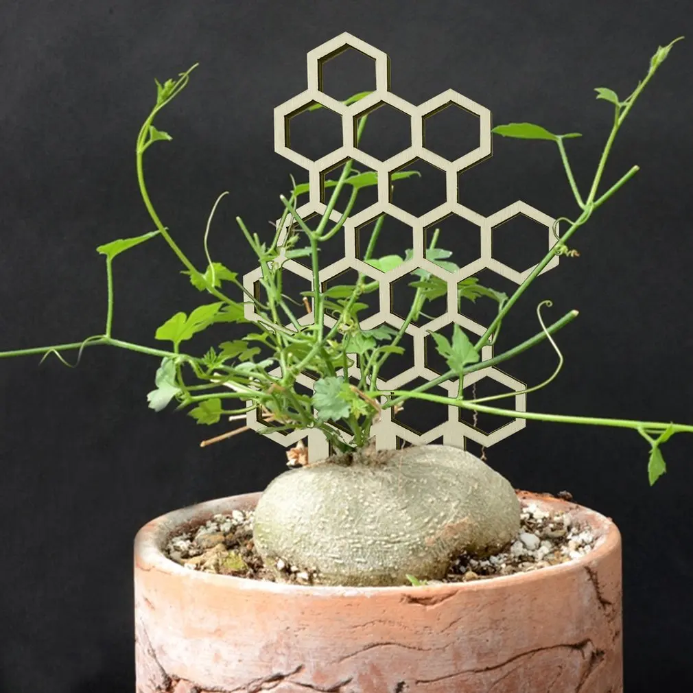 

1/3pcs Flower Arrangement Shelf Mini Wooden Frame For Climbing Honeycomb Potted Stand DIY Climbing Frame Gardening Flower Stand