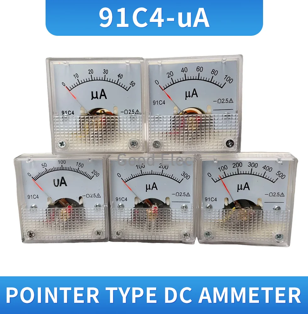 91C4-UA Амперметр постоянного тока 100UA-0-100UA 200UA-0-200UA 300UA-0-300UA/100UA/200UA/300UA/500UA Аналоговая
