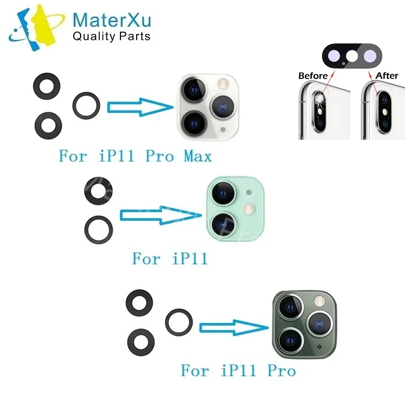 

Original Rear Camera Glass Lens Ring Protection Cover Back Screen Protector Metal for iPhone X XR 11 12 13 Pro Max Replacement