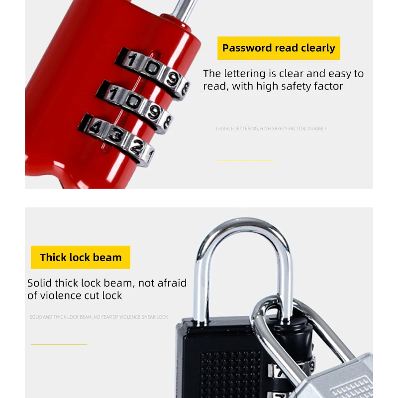 3-значный Кодовый Замок С Кодом И Номером Для Багажа Сумки Рюкзака Чемодана Ящика