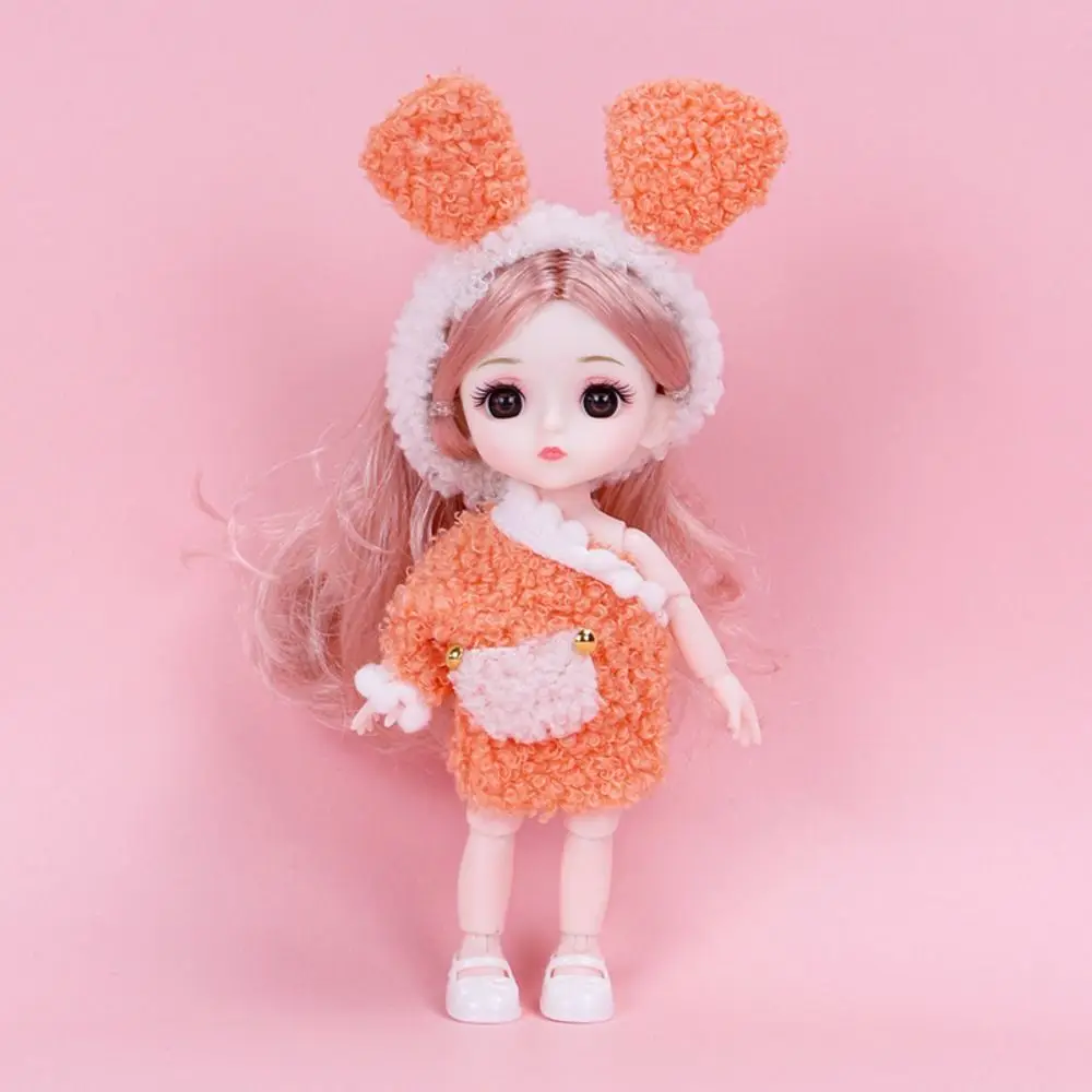 Кукла BJD с круглым лицом и большими глазами 16 см масштаб 1/12 подвижная милая кукла