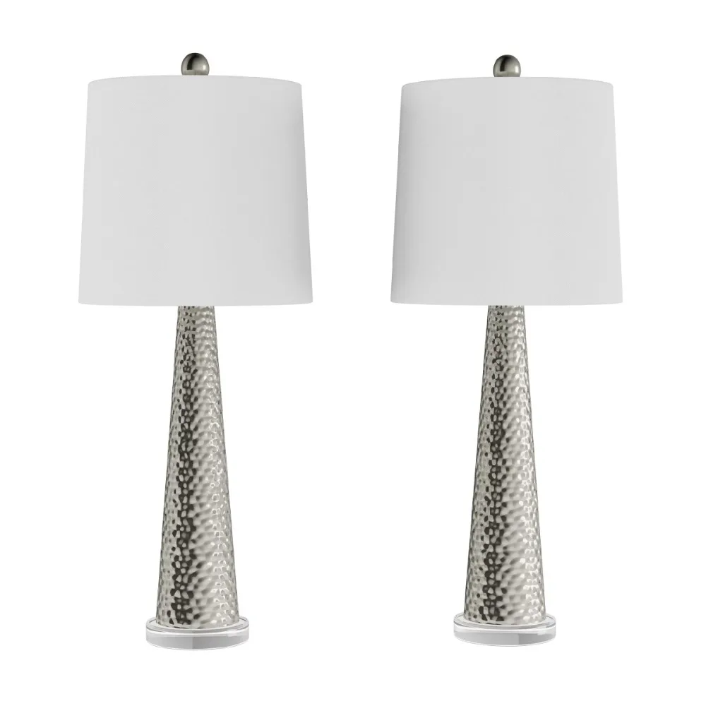 

Set of 2 Table Lamps with Hammered Glass Bases Bedside Lamp Table Lamps for Bedroom Room Decor Night Lamp
