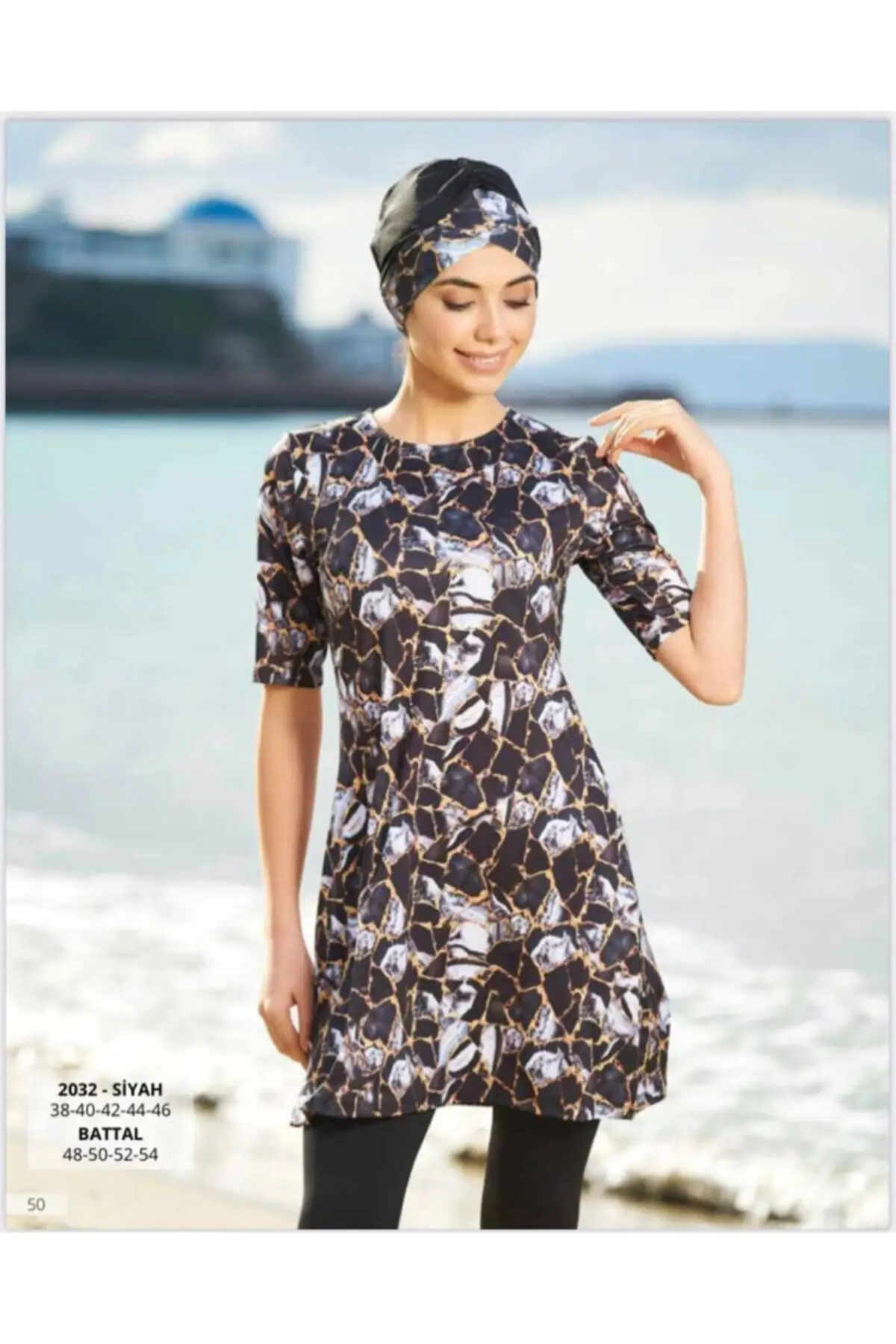 

Muslim Burkinis Digital Patterned Short Sleeve Swimwear fashion Summer Clothing Hijab Sport Swimsuit Islamic Full Cover