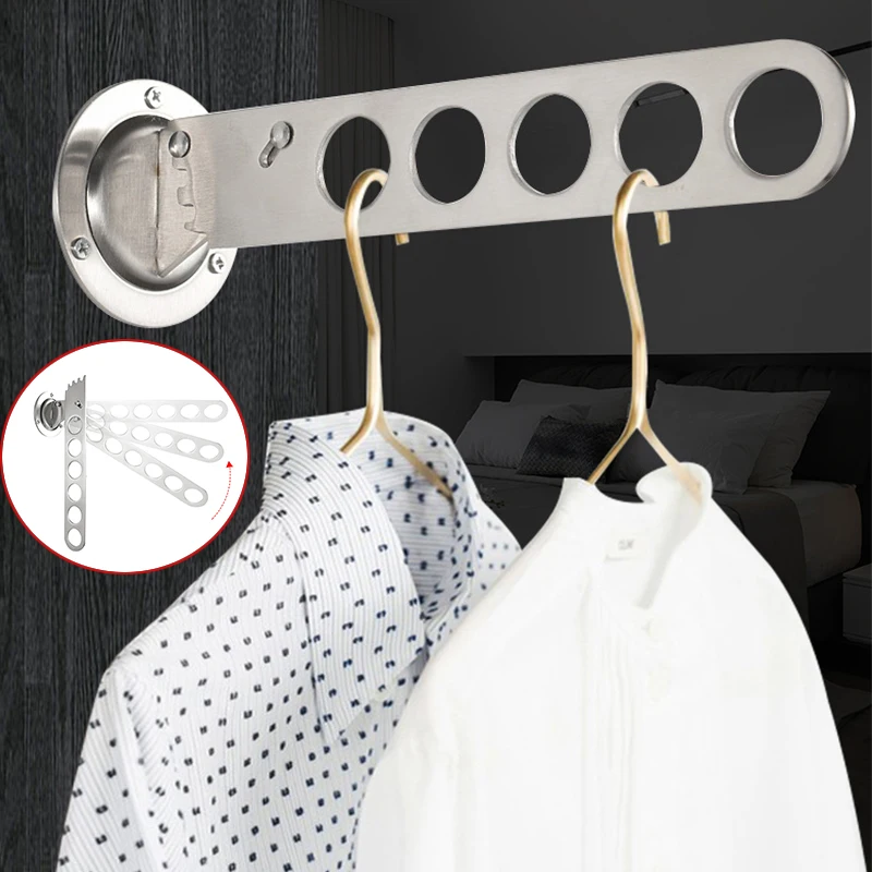 

Rotating Stainless Steel Wall-mounted Coat Hooks Home Hotel Closet Clothes Storage Hangers
