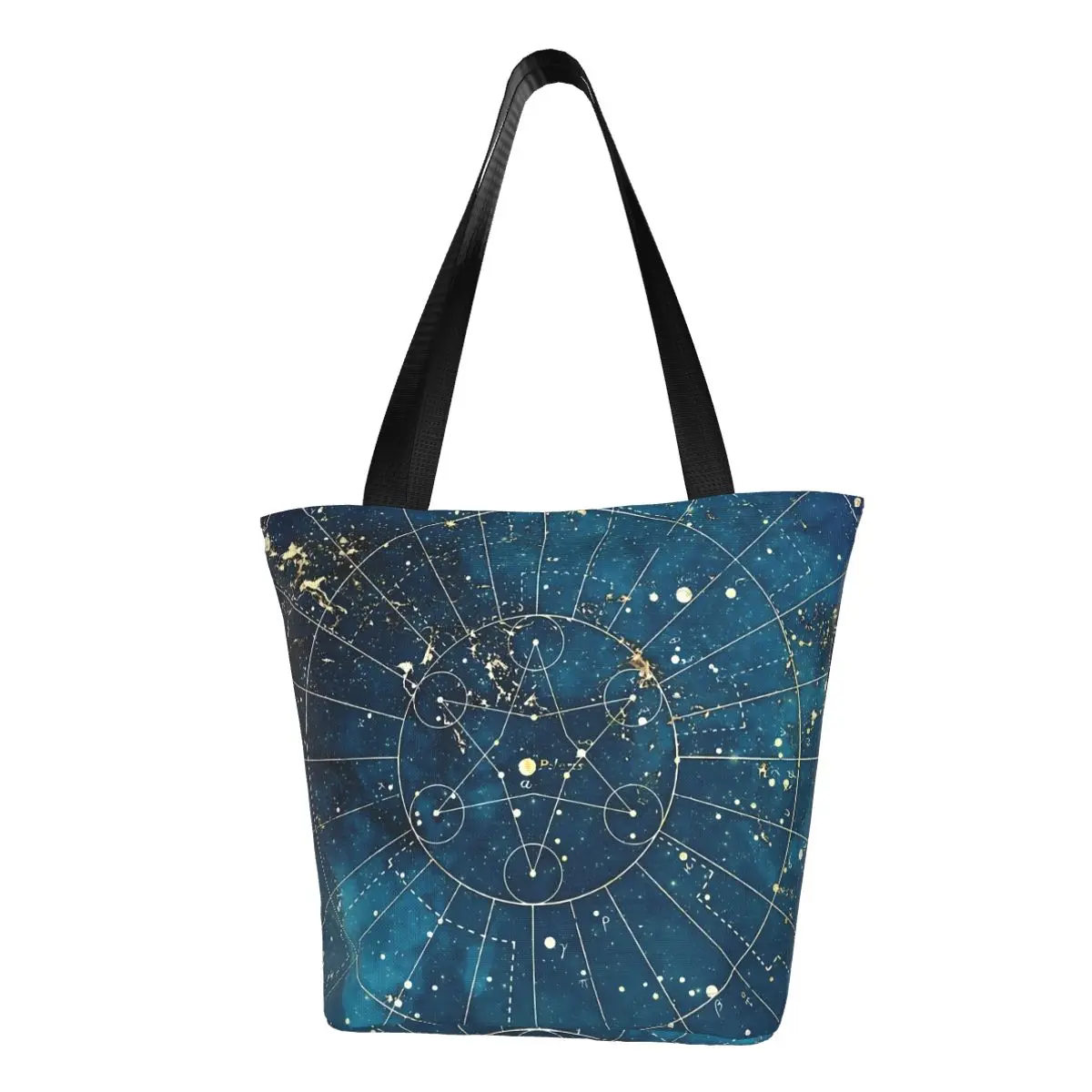 

Астрология сумка-шоппер Звезда карта городские огни рабочие сумки женские сумки с принтом новые сумки-тоут из полиэстера