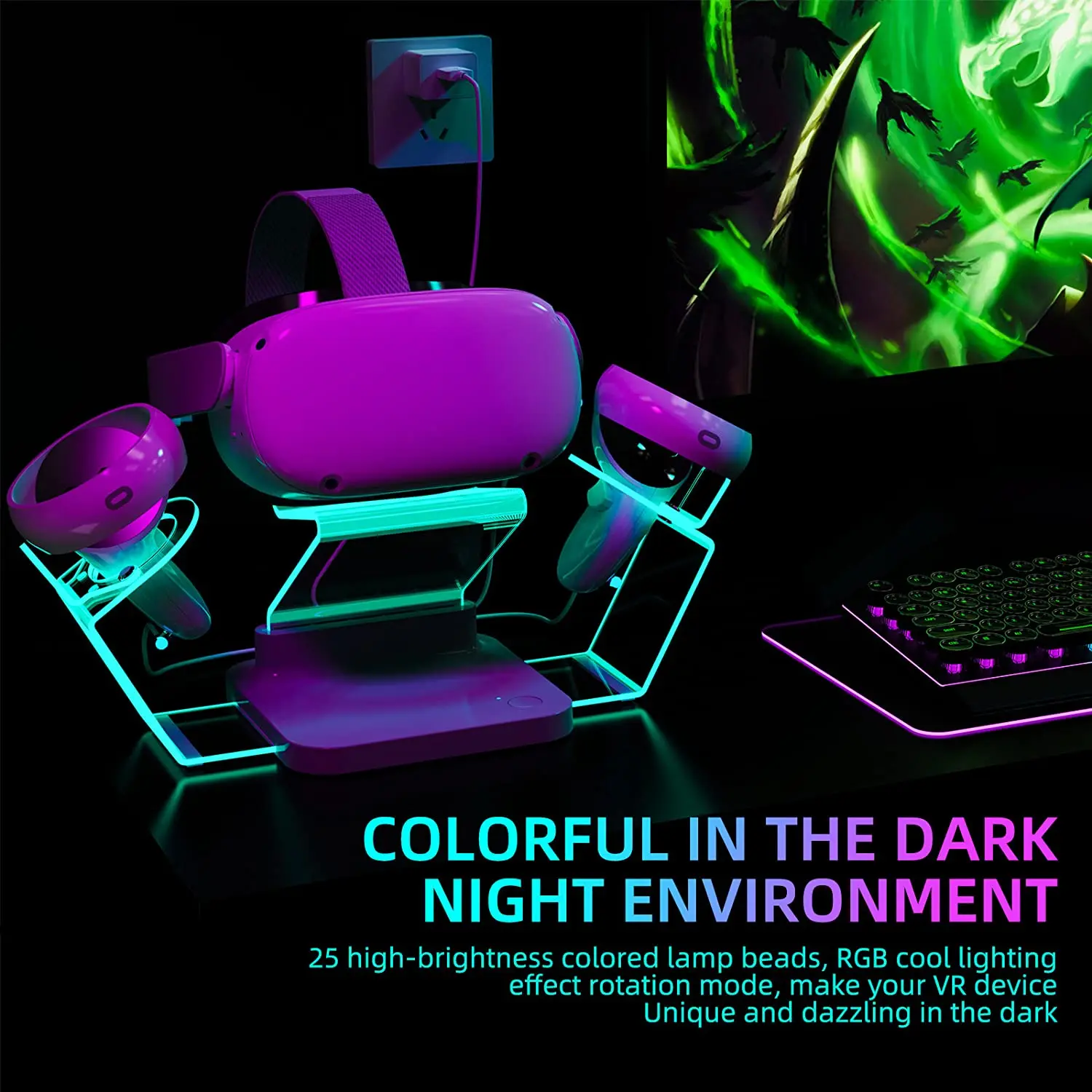 Зарядная подставка для Oculus Quest 2 универсальный контроллер Meta док-станция