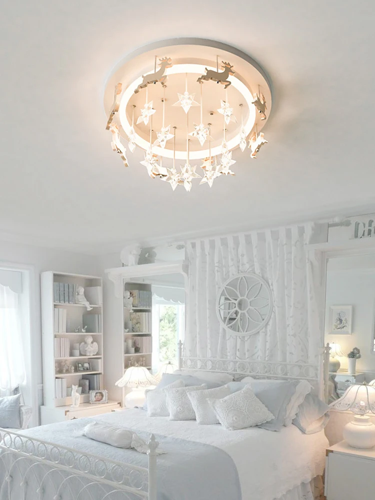 

Детский Креативный светодиодный потолочный светильник, используется для столовой, гостиной, спальни, розового цвета, с регулируемой яркостью, с дистанционным управлением, украшение для дома