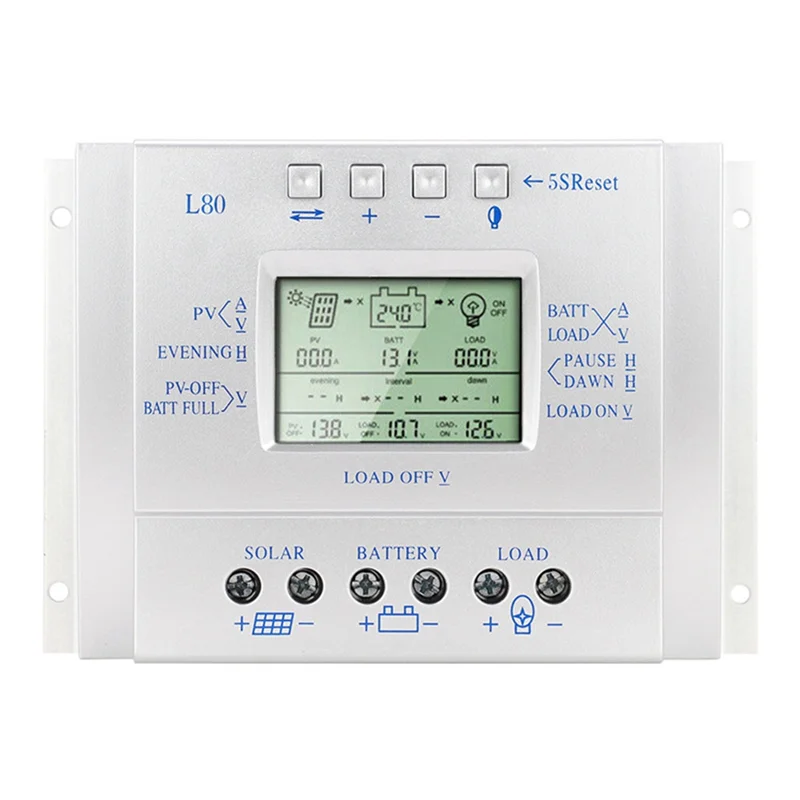 

80A 12V/24V L80 Zero Level Display Charging Solar Controller Solar Charge Controller