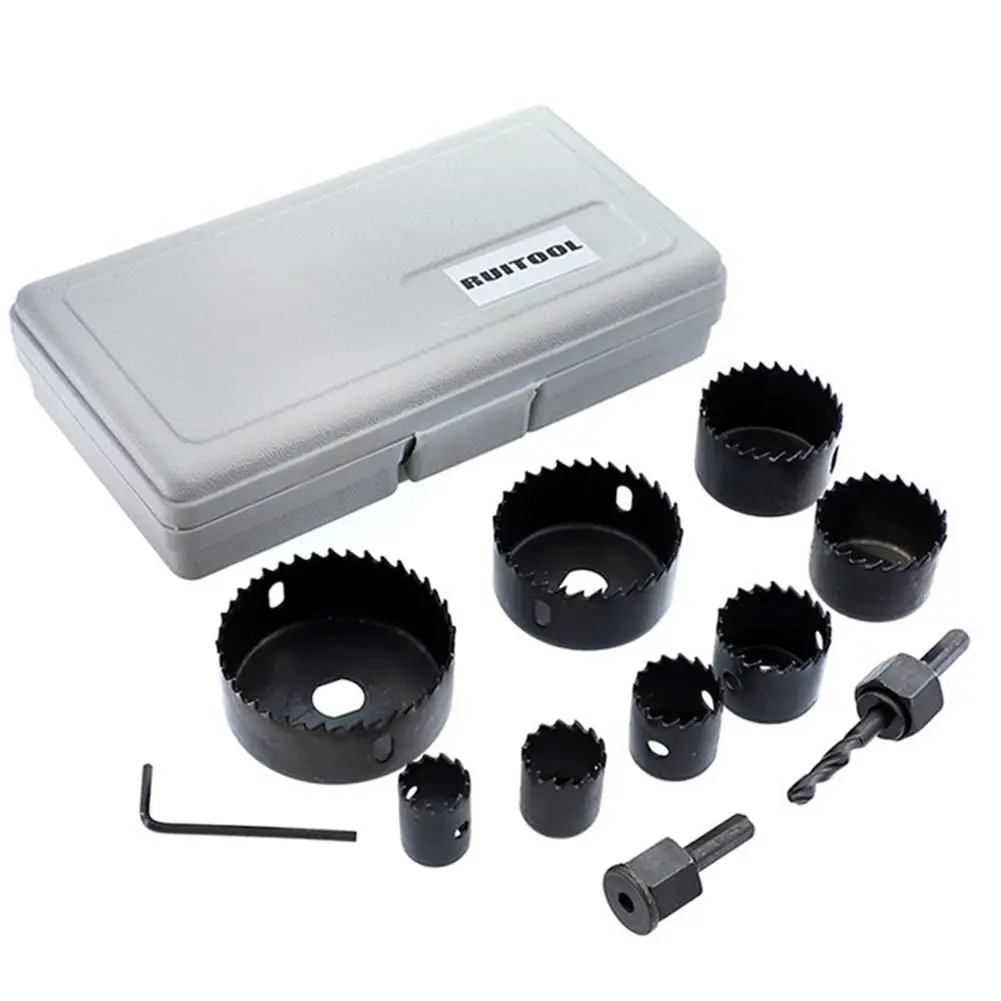 

11pcs Woodworking Hole Saw Kit Carbon Steel Bit Multi-specification Reaming Drill For Wood Plastic Aluminum Board