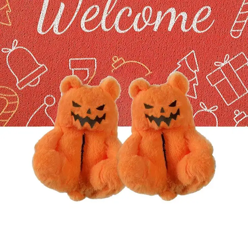 

Halloween Slippers Fuzzy Slippers Animal Slippers Bear Halloween Comfortable Anti Slip Warm Slippers For Travel Shopping