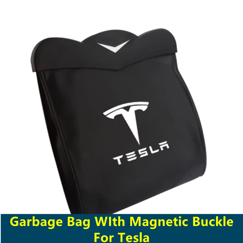

Seat Back Bag Tesla Garbage Cans Car Bin Trash Wastebasket Vehicle Rubbish Container Back Seat Hanging Auto Organizer Trash Bag
