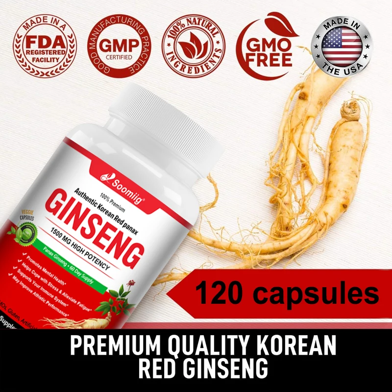 

Soomiig Ginseng Extract - Helps Improve Concentration, Mood and Performance, Maintains Energy and Focus, Fights Fatigue