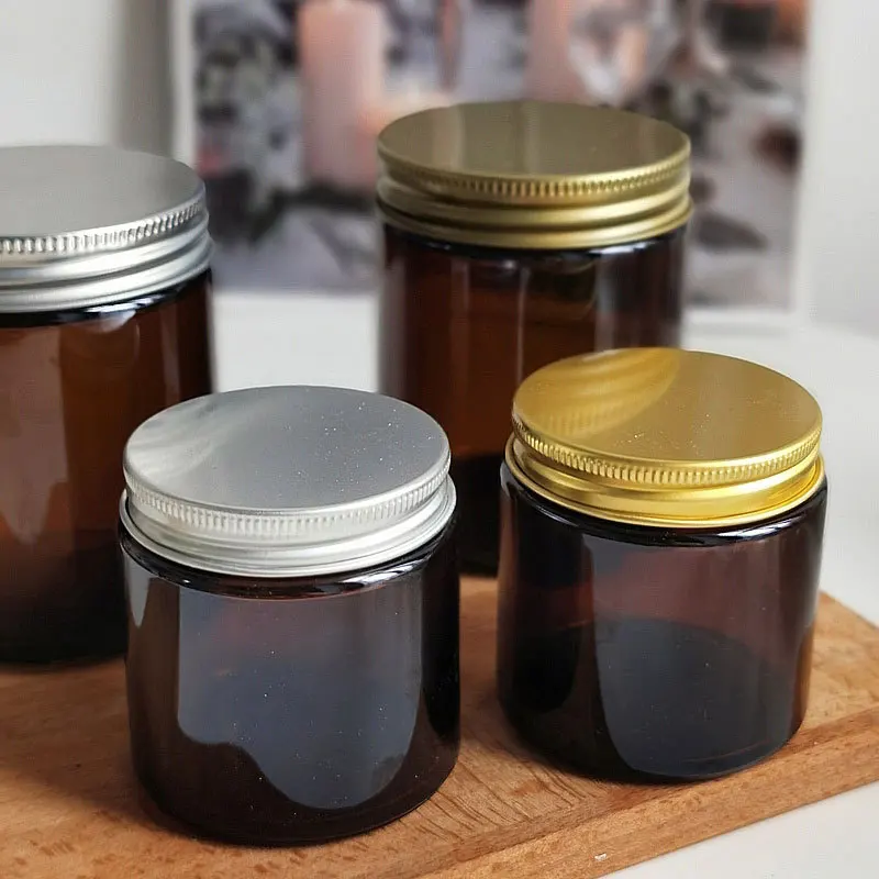 6 штук Стеклянные банки для свечей с крышкой Оптовая продажа пустого контейнера 100/250 мл для самодельных ароматических свеч.
