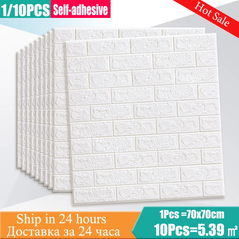 

1pcs 3D Brick Wall Stickers DIY Self Adhesive Decorative Foam Waterproof Wall Wallpaper TV Background
