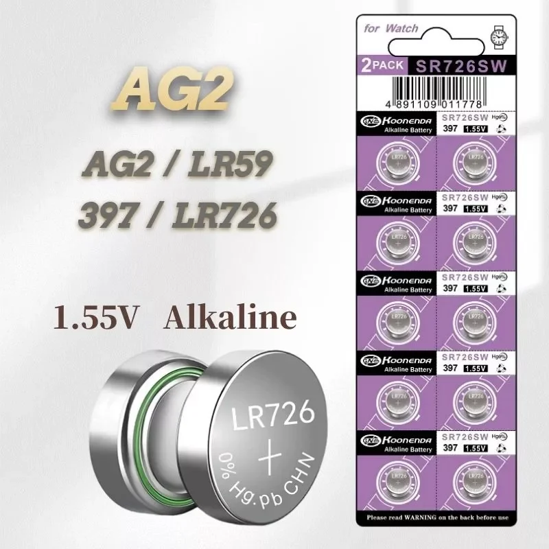 

New 10PCS AG2 397 LR726 397A L726F SR726SW 1.55V Lithium Batteries Environmental Protection Button Batterytoy Gift Watch