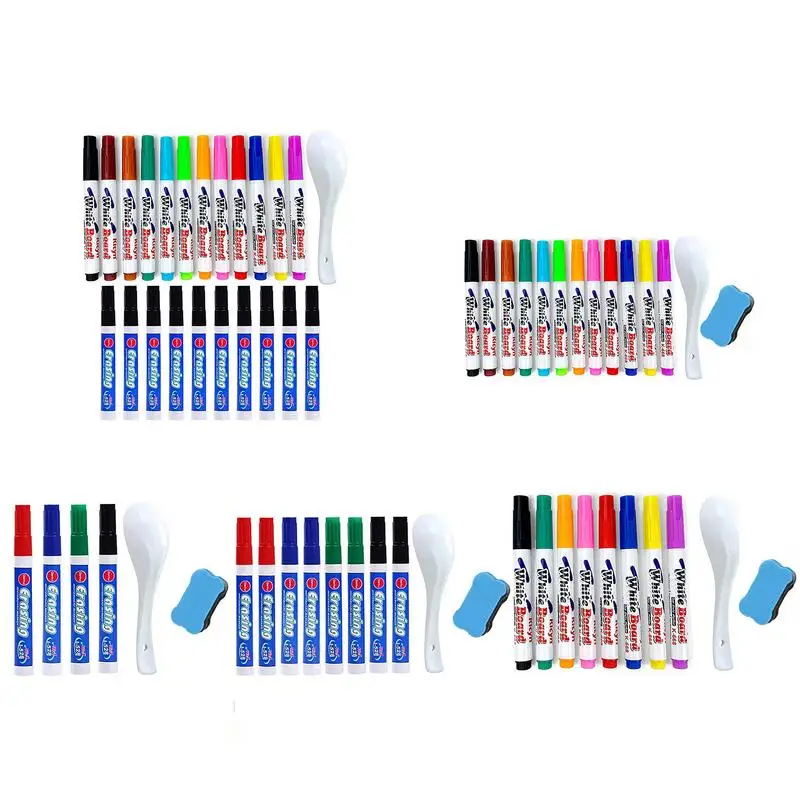 

Floating Magic Colorful Ink Marker With Spoon And Eraser High-quality Montessori Early Education Painting Pen In Water For Kids