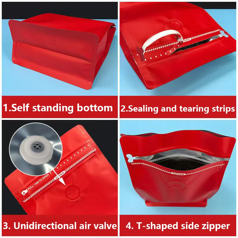 Восьмиугольный герметичный мешок для кофейного клапана JinSen пакеты хранения
