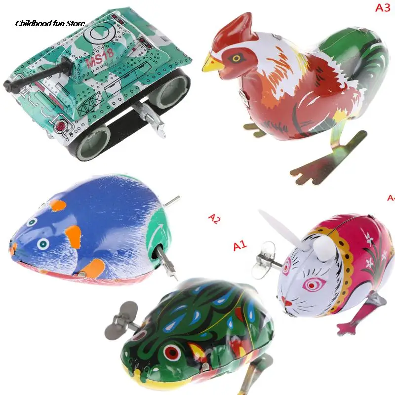 

Kids Classic Tin Wind Up Clockwork Toys Jumping Iron Frog Rabbit Cock Toy Action Figures Toy For Children Kids Classic Toy