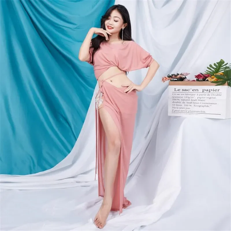 Сексуальный костюм для танца живота женский комплект из 2 предметов танцевальная