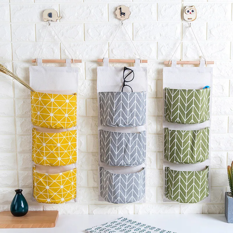 

Art Door Debris Storage Bags Multi-layer Pocket Cloth Hanging Type Cotton and Linen Waterproof Cn(origin) Canvas