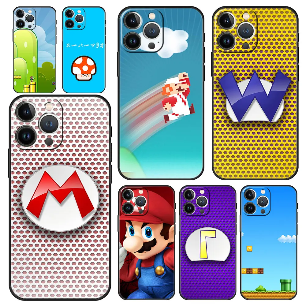 

Case Cover for LG K51s K61 Q61 K41s K42 K50s K52 K71 K92 G6 G7 G8 ThinQ Full Official Funda Black Matte Capa Super Mario Logo