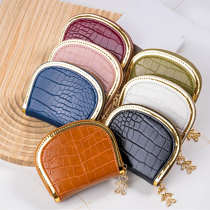 

Crocodile Pattern Card Holder Women's Coin Purse Retro Anti-degaussing Fashion Wallet Personality Simple Small Hand Clip