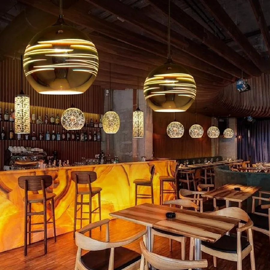 

Современные светодиодные креативные подвесные лампы LukLoy в виде стеклянного шара, современные подвесные светильники для ресторана и бара, дизайнерские искусственные светильники
