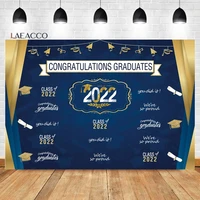 laeacco class of 2022 graduation photo backdrop congrat grad blue curtain prom event party decor portrait photography background