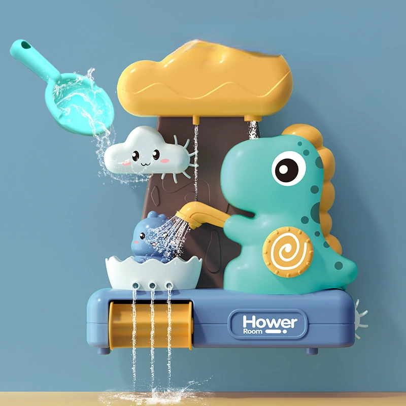 

Children's Dinosaur Rotary Table Suction Cup Swimming Bathroom Water Playing Shower Head Water Spray Baby Bath Toys Toddler Toys