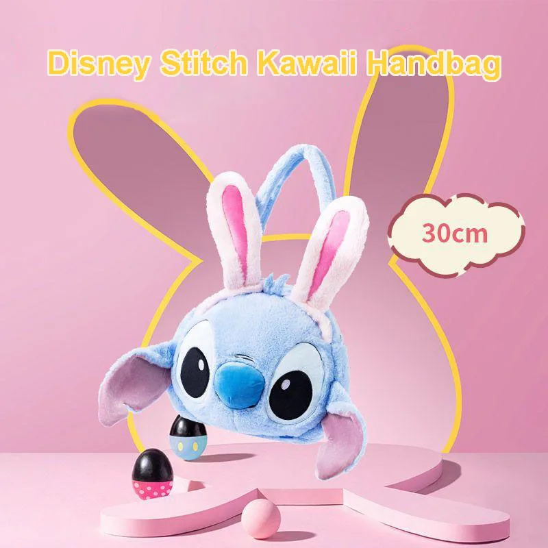 

Stitch Kawaii Handbag Big Head Cute Face Shoulder Bag Creative Plush Shopping Bag Large Capacity Cartoon Backpack New Year Limit