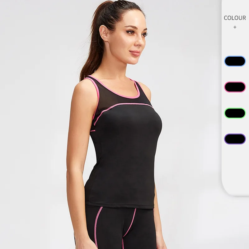 

Running Quick Dry Vest Yoga Shirt High elasticity Tight fitting fitness Women GYM Clothing bodybuilding T shirt