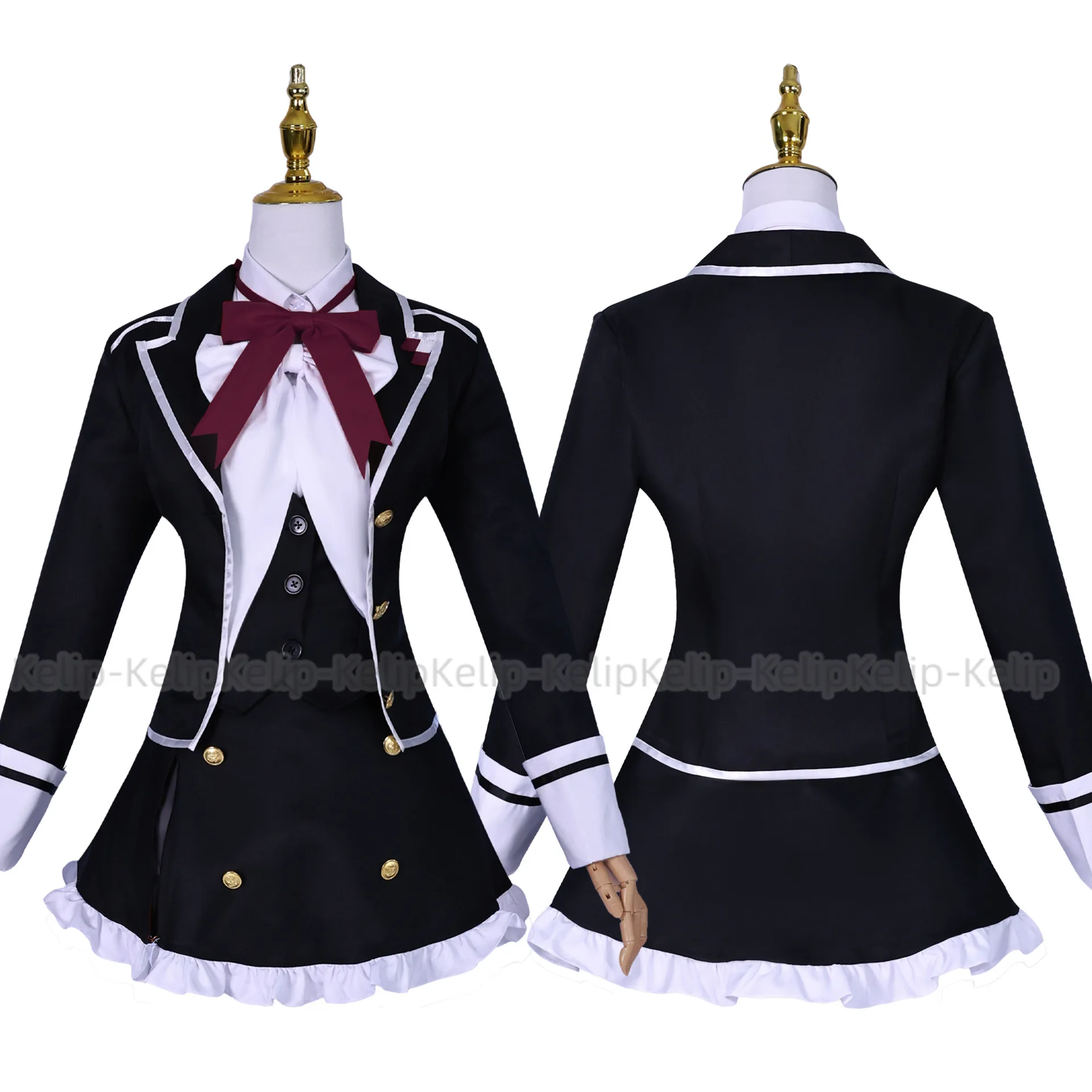 Аниме DIABOLIK LOVERS Komori Yui Косплей Костюм Парик Японский JK Школьная форма Юбка Пальто