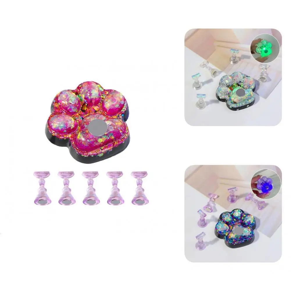 

Freely Moving 1 Set Delicate Nail Art Display Stand Practice Tool Colorful Nail Display Stand Stable for Female