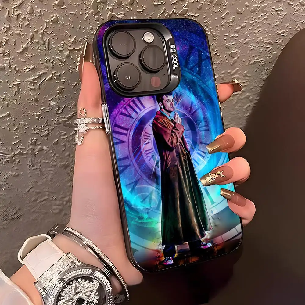 Фото Чехол D-Doctor W-Who для iPhone 17 Air 16 15 14 Plus 13 12 11 Pro XS Max, серебристо-черный бампер-чехол №3
