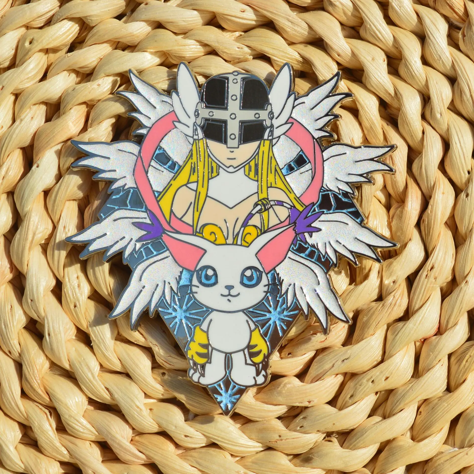 Фото Значки-пинсы Tailmon Angewomon, подвески Digimon Adventure, аниме-значки Digital Monster, броши для рюкзаков, одежды, лацканов, косплей-игрушки №4